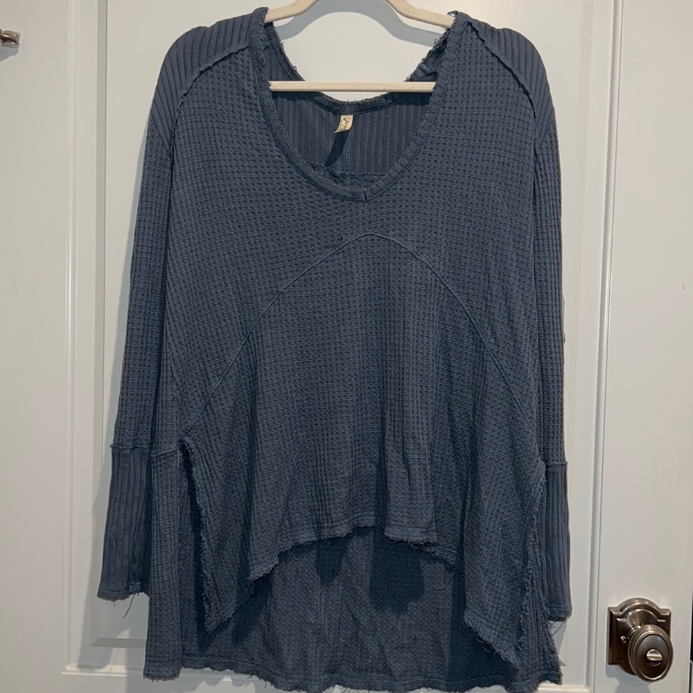 Free People Blue long sleeve shirt